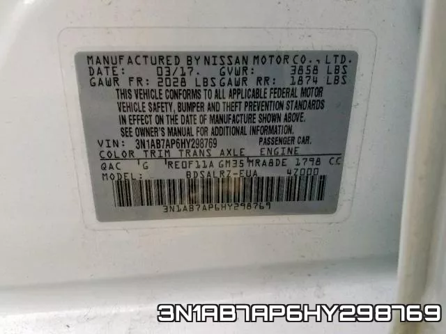 3N1AB7AP6HY298769 фото 2