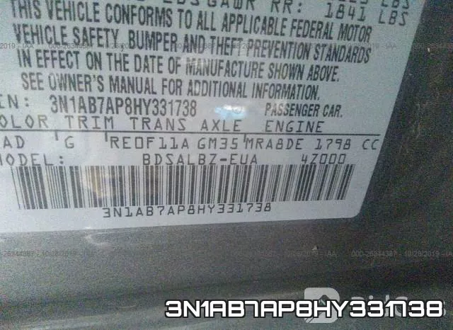 3N1AB7AP8HY331738 фото 10