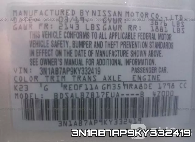 3N1AB7AP9KY332419 фото 10