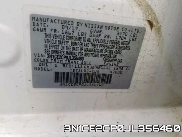 3N1CE2CP0JL356460 фото 2