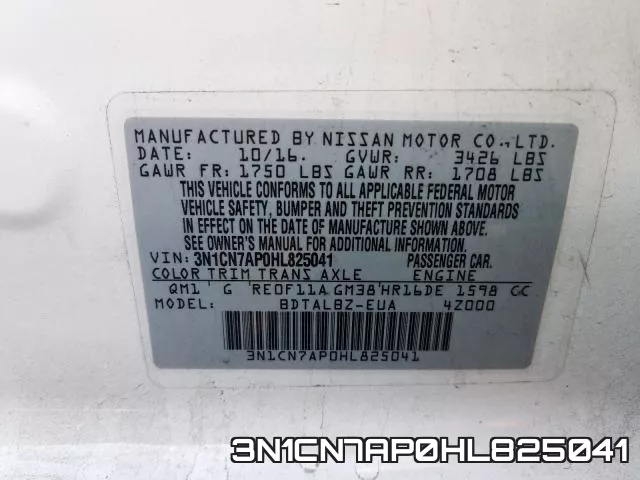 3N1CN7AP0HL825041 фото 2