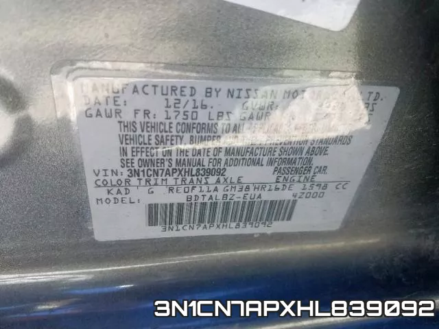 3N1CN7APXHL839092 фото 2