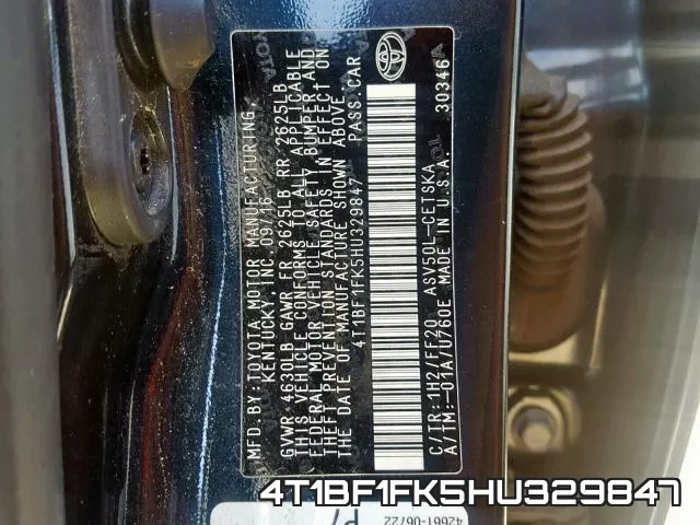 4T1BF1FK5HU329847 фото 2