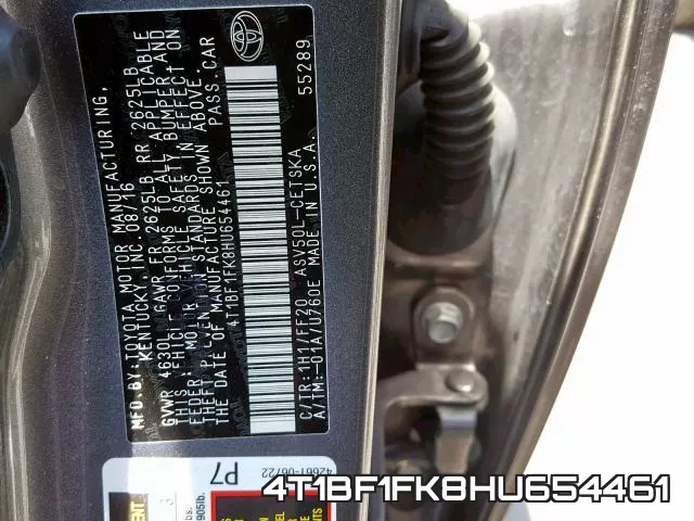 4T1BF1FK8HU654461 фото 2