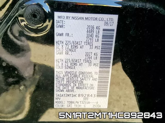 5N1AT2MT1HC892843 фото 2