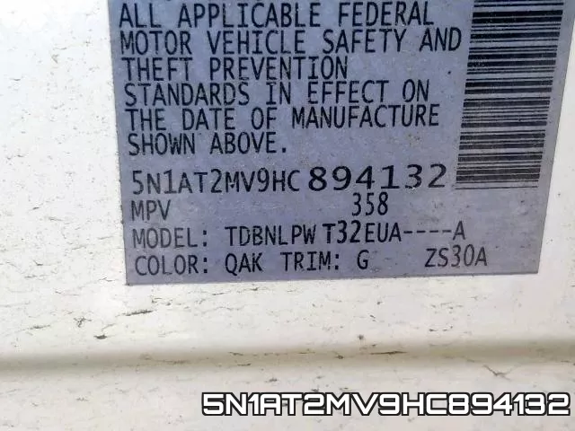 5N1AT2MV9HC894132 фото 2