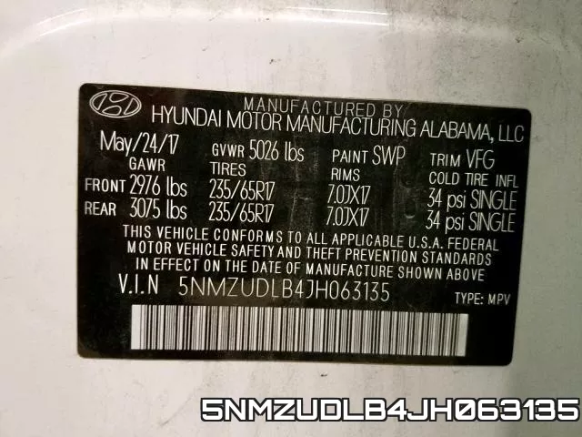 5NMZUDLB4JH063135 фото 2