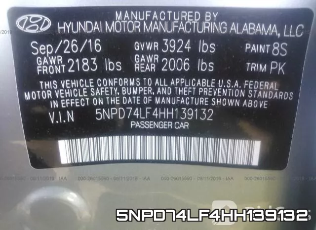 5NPD74LF4HH139132 фото 10