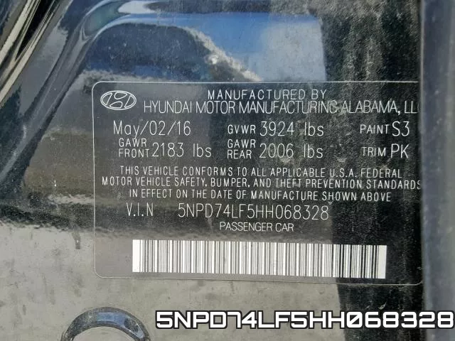 5NPD74LF5HH068328 фото 2