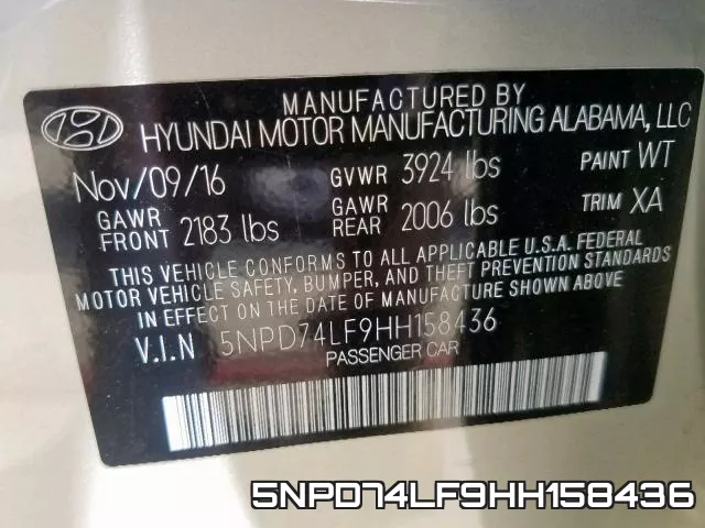 5NPD74LF9HH158436 фото 2