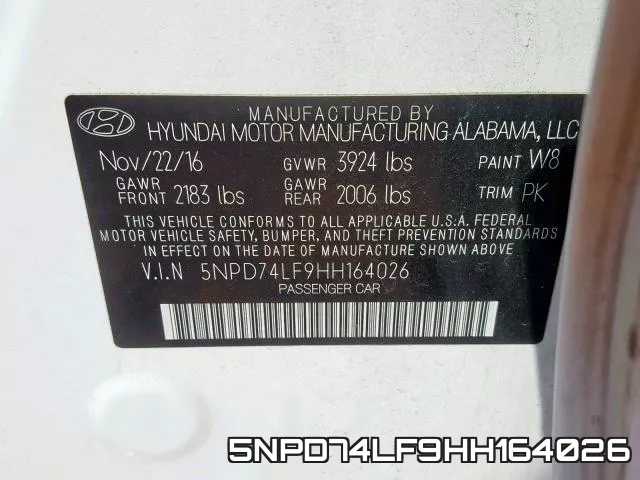 5NPD74LF9HH164026 фото 2