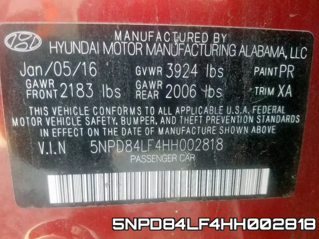 5NPD84LF4HH002818 фото 2