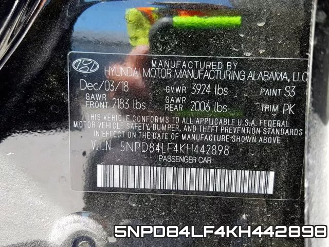 5NPD84LF4KH442898 фото 2