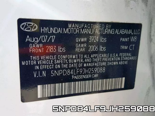 5NPD84LF9JH259088 фото 2