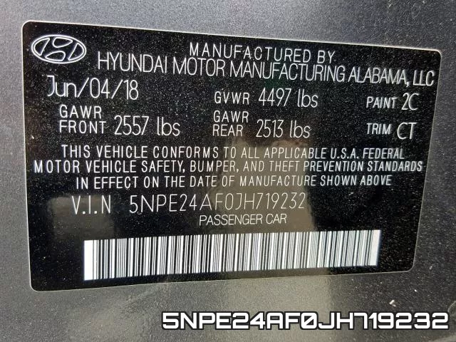 5NPE24AF0JH719232 фото 2
