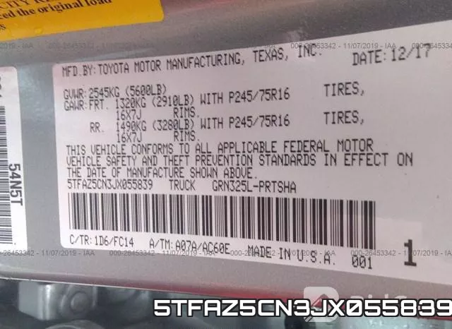 5TFAZ5CN3JX055839 фото 10