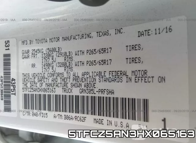 5TFCZ5AN3HX065163 фото 10