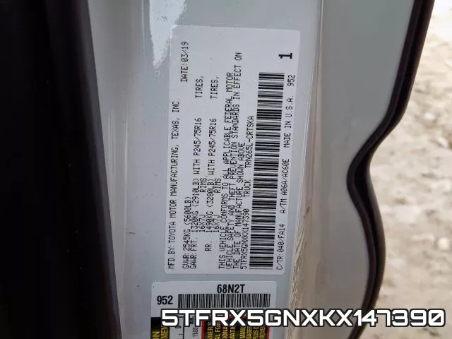 5TFRX5GNXKX147390 фото 2