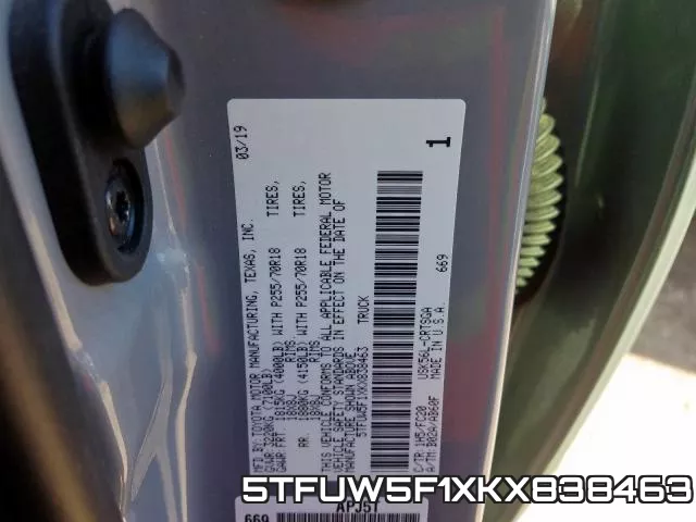 5TFUW5F1XKX838463 фото 2