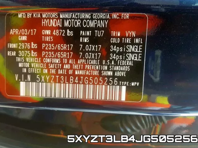 5XYZT3LB4JG505256 фото 2