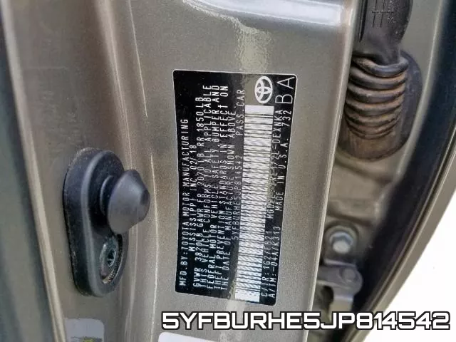 5YFBURHE5JP814542 фото 2