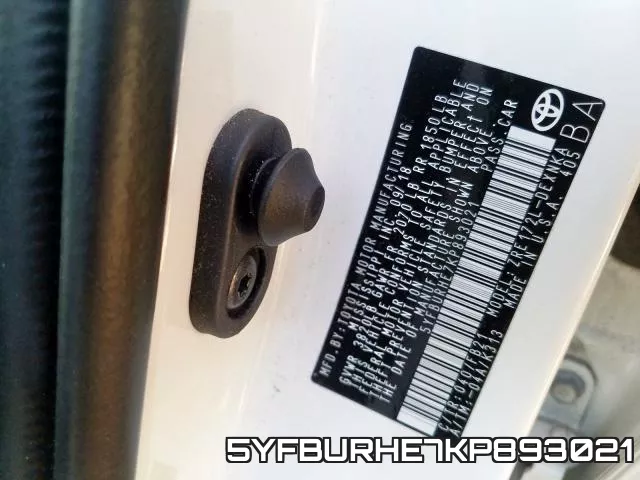 5YFBURHE7KP893021 фото 2