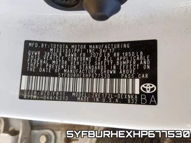 5YFBURHEXHP677530 фото 2