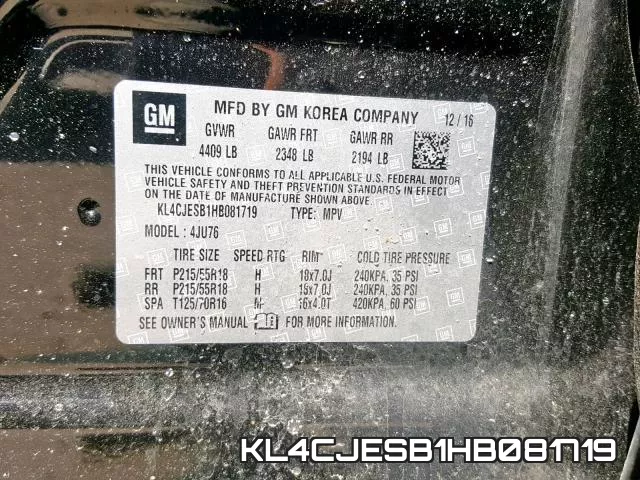 KL4CJESB1HB081719 фото 2