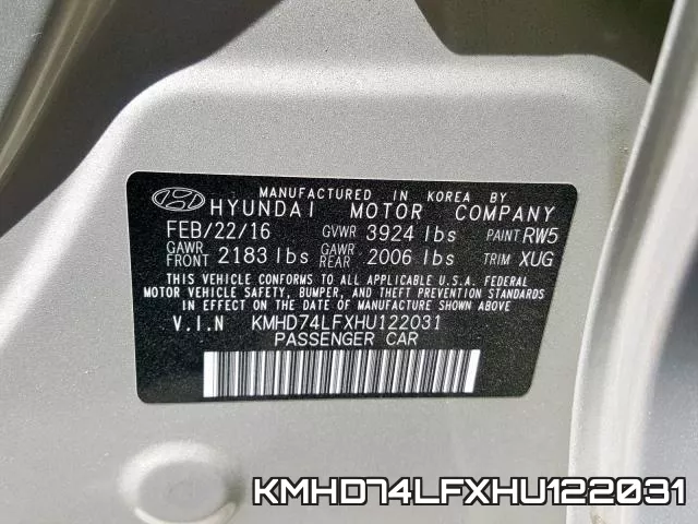 KMHD74LFXHU122031 фото 2