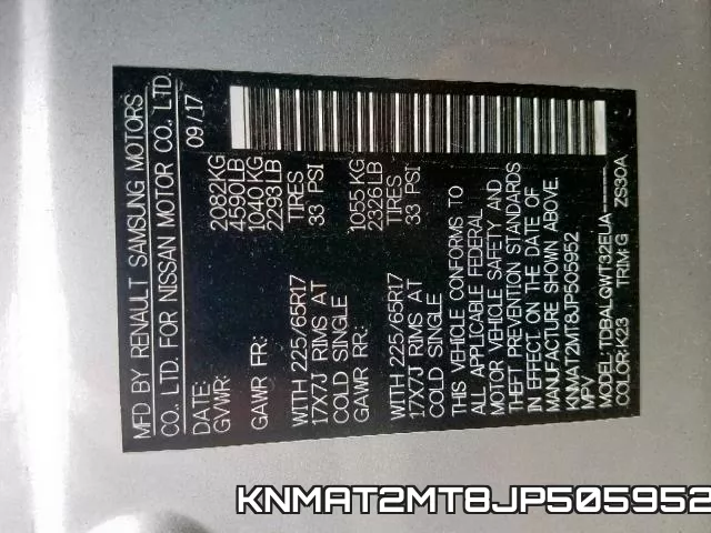 KNMAT2MT8JP505952 фото 2