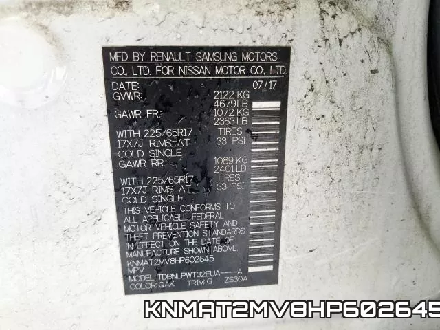 KNMAT2MV8HP602645 фото 2