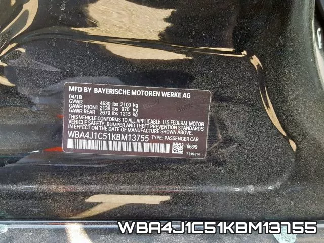 WBA4J1C51KBM13755 фото 2
