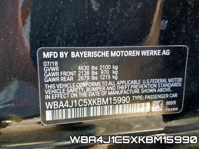 WBA4J1C5XKBM15990 фото 2