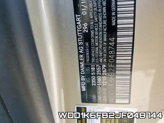 WDD1K6FB2JF048744 фото 2