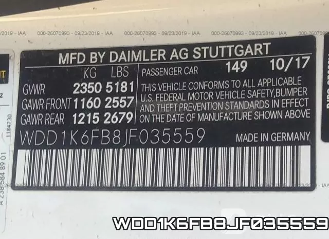 WDD1K6FB8JF035559 фото 10