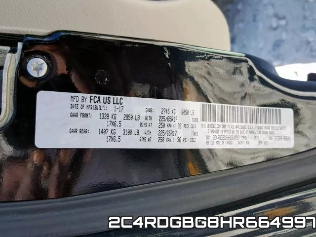 2C4RDGBG8HR664997 фото 2