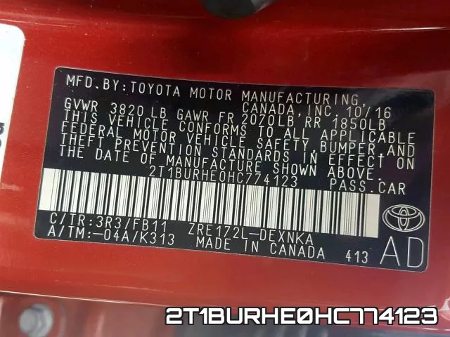 2T1BURHE0HC774123 фото 2