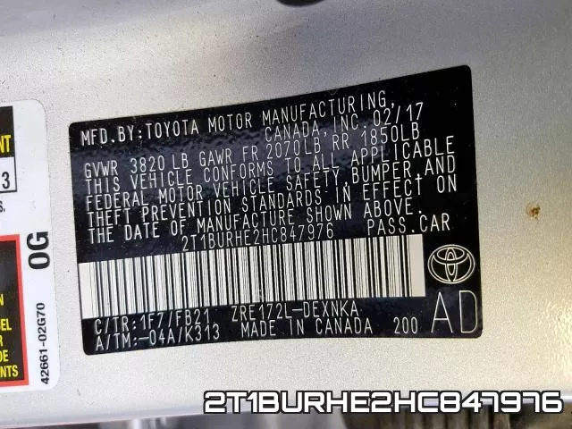 2T1BURHE2HC847976 фото 2