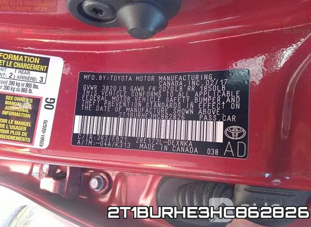 2T1BURHE3HC862826 фото 9
