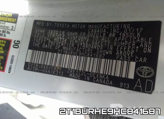 2T1BURHE9HC841687 фото 10
