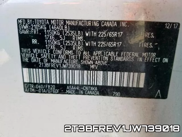 2T3BFREV1JW739018 фото 2