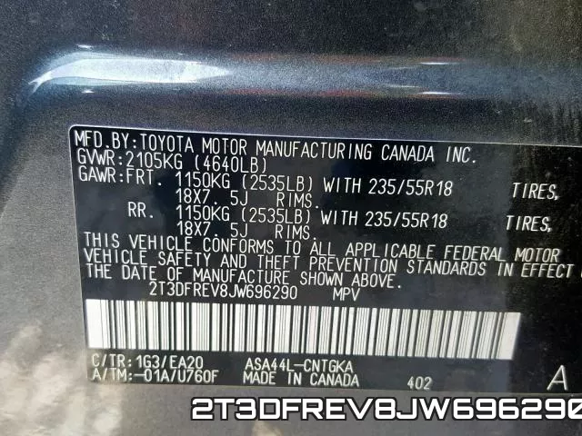 2T3DFREV8JW696290 фото 2