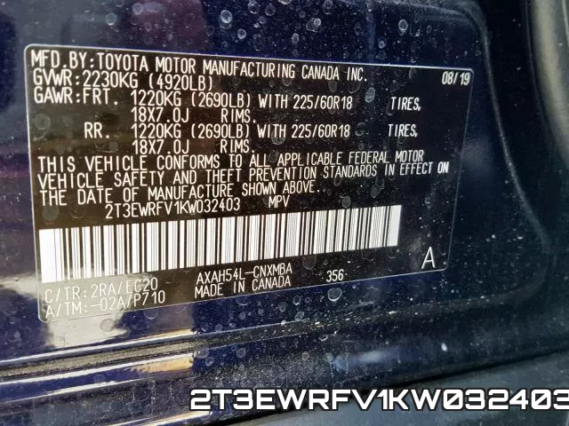 2T3EWRFV1KW032403 фото 2