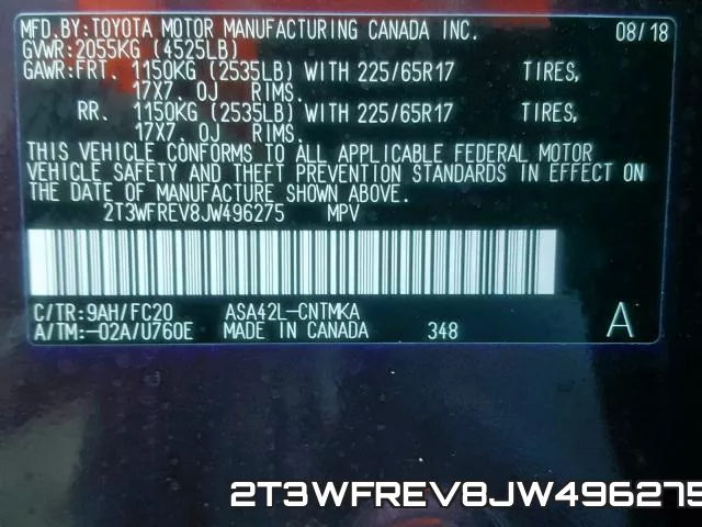 2T3WFREV8JW496275 фото 2