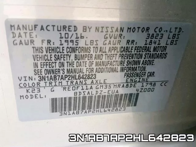 3N1AB7AP2HL642823 фото 2