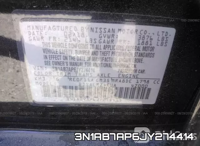 3N1AB7AP6JY274414 фото 9