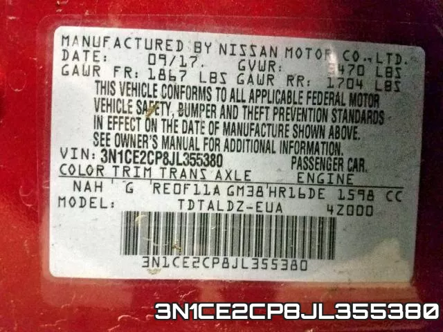 3N1CE2CP8JL355380 фото 2