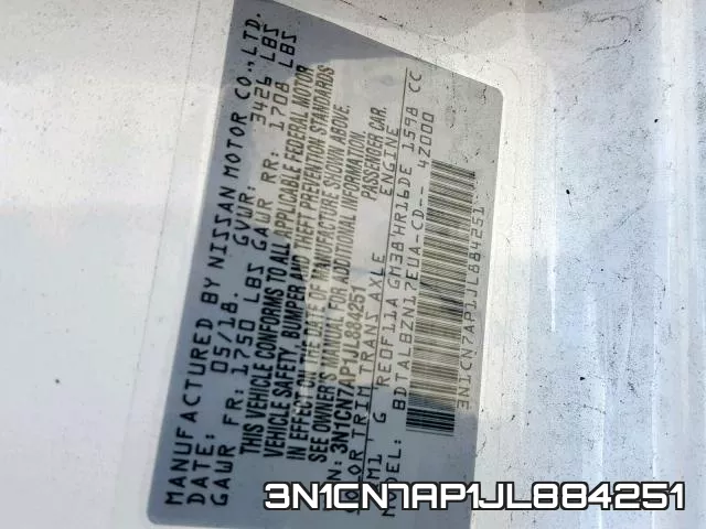 3N1CN7AP1JL884251 фото 2