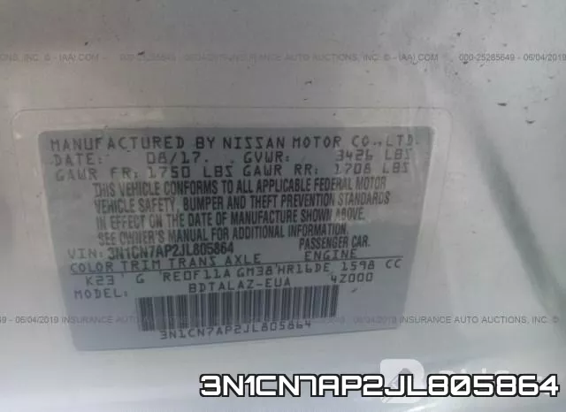 3N1CN7AP2JL805864 фото 8