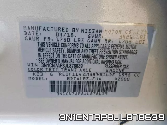 3N1CN7AP8JL878639 фото 2